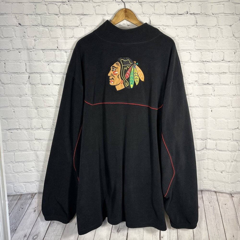 Chicago Blackhawks NHL Reebok Face Off Collection Fleece Jacket Hockey 4XL